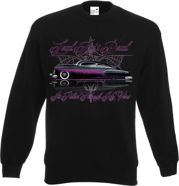 Sweatshirt in schwarz mit einem Hot Rod-,US Car /& `50 Stylemotiv Modell Full
