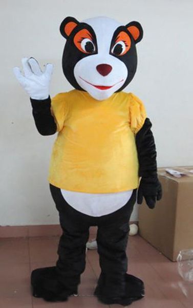

2018 a black squirrel mascot costume with yellow shirt for to wear, Red;yellow