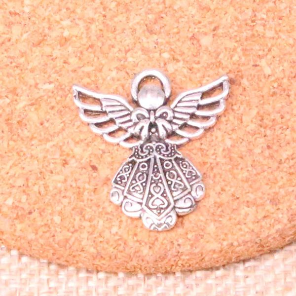 

16pcs tibetan silver plated guardian angel charms pendants for jewelry making diy handmade craft 26*23mm, Bronze;silver