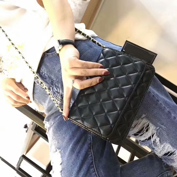 

Women's original brand mini Chians handbag A11 Diamond Lattice Lambskin/Caviar Leather Woc Shoulder Bags 33814 Have dust bag wallets