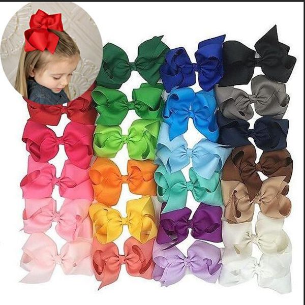 

30pc lot 6 quot bow big gro grain hair bow clip large pack of girl hairbow