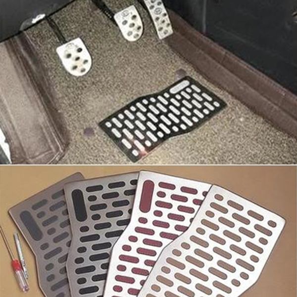 Car Floor Mats Auto Aluminum Pad Plate Pedal Foot Rest Mats For