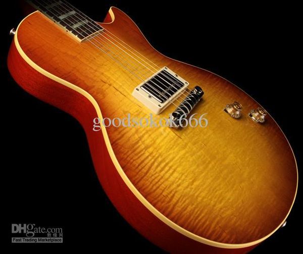 

Cu tom hop limited run 58 rei ue ingle pickup cherry unbur t electric guitar tuilp tuner gold hardware block white mop inlay