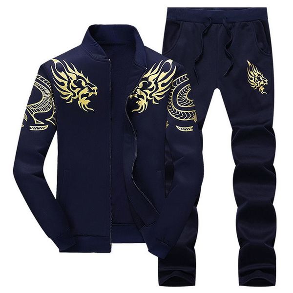 

jacket+pant set 2018 casual men sporting suit hoodie men's tracksuit sweatshirt male two pieces set, Gray