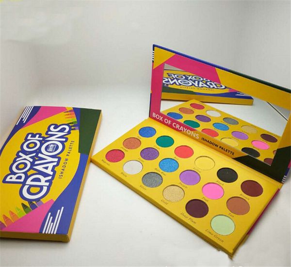 

Box of crayon co metic eye hadow palette 18 color eye hadow palette himmer matte eye beauty dhl hipping