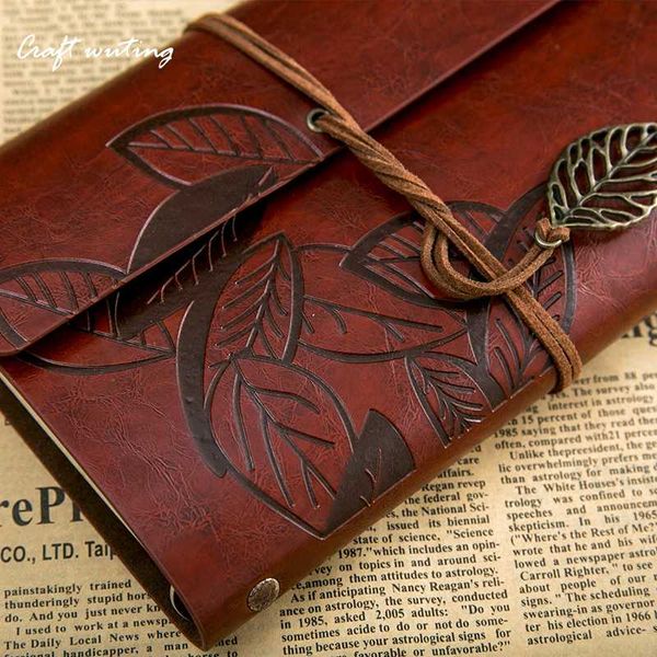 

leather journalot planner vintage kraft paper blank traveler sketchbook diary a5 not can be engraved530, Purple;pink