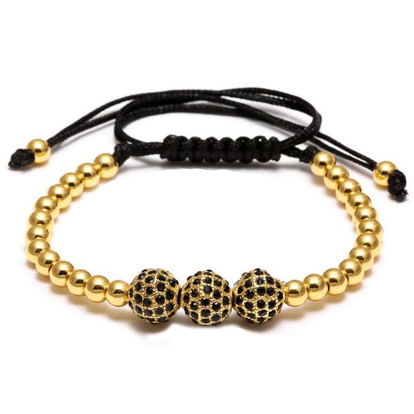 

fashion colorful bracelets 4mm copper round beads 8mm zircon bracelet for sale in chain adjustable bangle men bracelets d723l, Golden;silver
