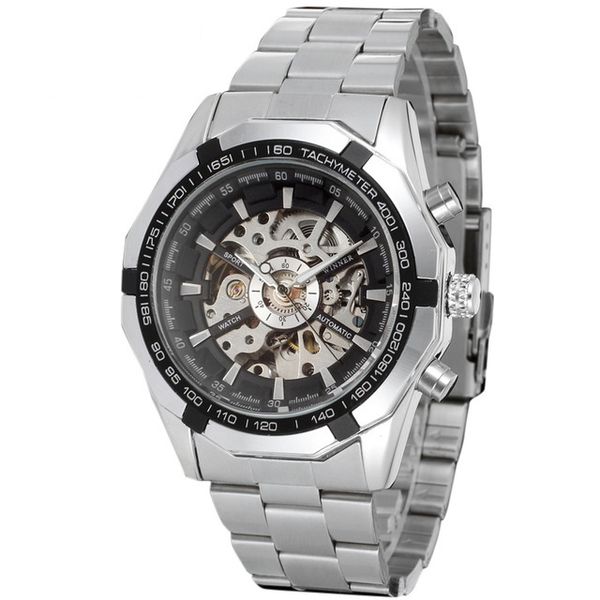 

business high luminous men's watch quality mechanical automatic vk nk with watches sporty style stainless fashion steel a large dial gt, Slivery;brown