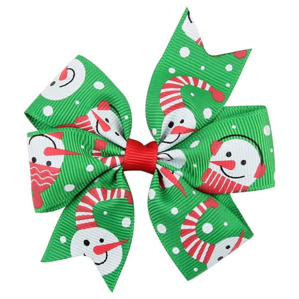 

20pcs new baby girls children hair accessories bowknot christmas hairpin headdress ornaments printing barrettes horquillas jy27a, Golden;silver