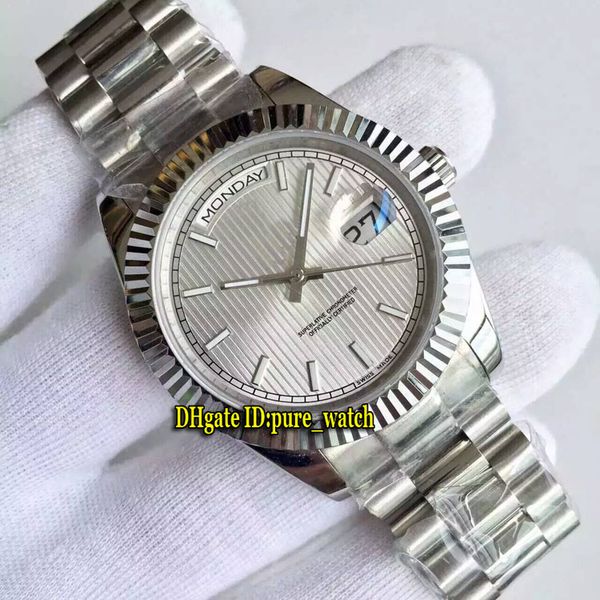 

41mm day-date 228239 white dial asian 2813 automatic mens watch sapphire glass 316l stainless steel bracelet gents new watches, Slivery;brown