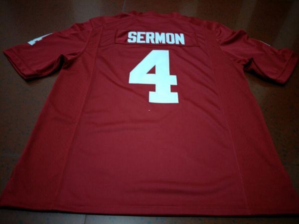 

мужчины #4 трей проповедь красный белый оклахома sooners выпускников колледжа джерси или обычай любое имя или номер джерси, Black;red