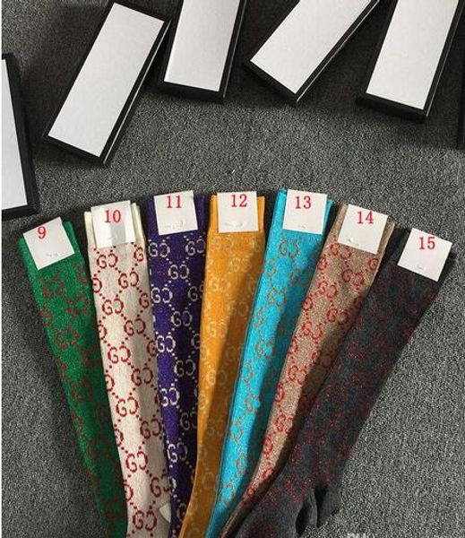 

Горячая Высокое качество gc bb женщины золотые шелковые чулки письмо жаккард роско