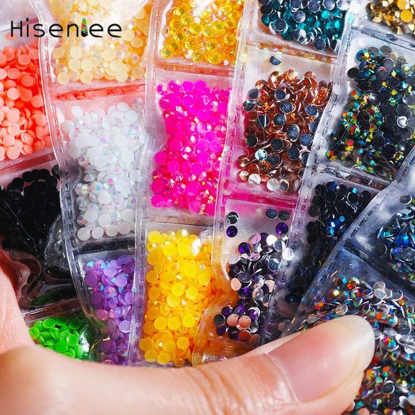 

2mm 6000pcs fashion classic shiny ab color jelly resin flat ball rhinestone 3d charm popular nail diy decoration, Silver;gold