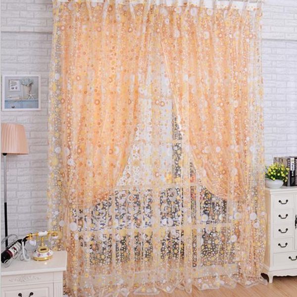 2019 Fashion Yellow Purple Cloth Material Printing Flower Curtains