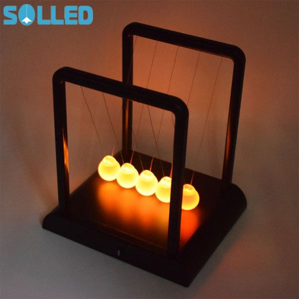 

solled luminous newton swing ball pendulum grass ball creative home deskdecoration children birthday gift toy