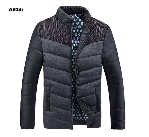

men winter autumn jacket men's jackets and coats patchwork designer jackets coon warm outerwear fashion parkas men, Black