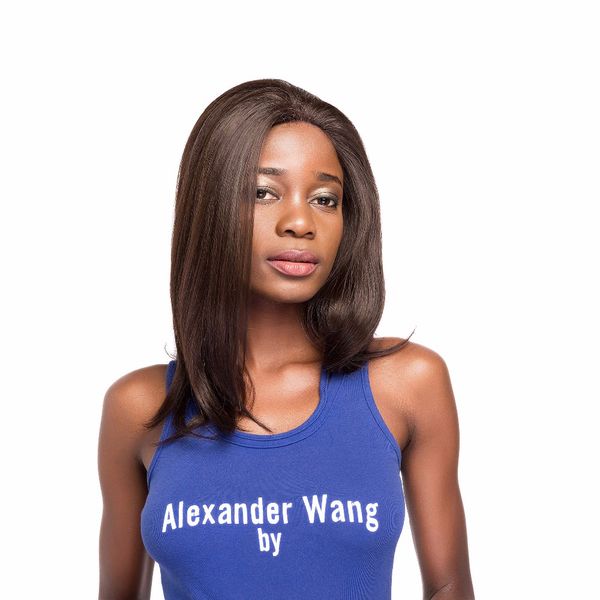 

длинные прямые синтетический фронта шнурка парики с ребенком волос 1,5 * 13,5" свободная часть уха до уха кружева фронтальная парики черный, Black;brown