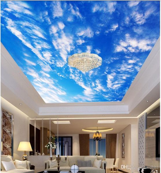

3d ceiling murals wallpaper custom p non-woven mural blue sky white clouds magnificent sky living room bedroom ceiling fresco