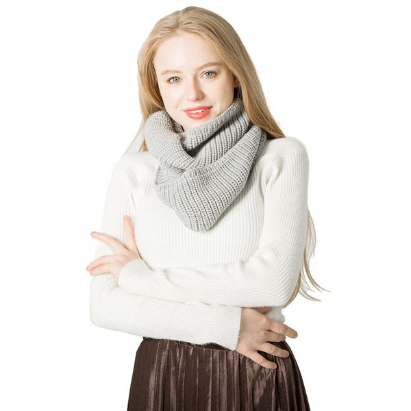 

joven fashion knitted imitation cashmere ring scarf for women soft acrylic winter infinity scarves ladies warm snood scarf