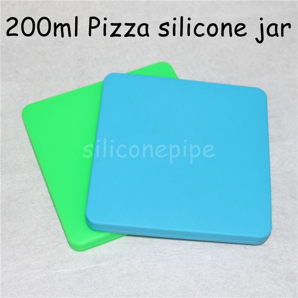 2 pcs extra grande silicone de silicone recipiente de cera de cera novidade bandeja de pizza concentrar frasco bho recipientes de óleo para tubos de água de vape de ervas secas