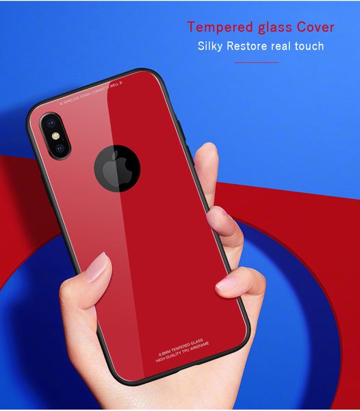 

2018 with hole style mirror glass back shell ultra thin 9h hardness tempered glass case for iphone x tempered glass cover