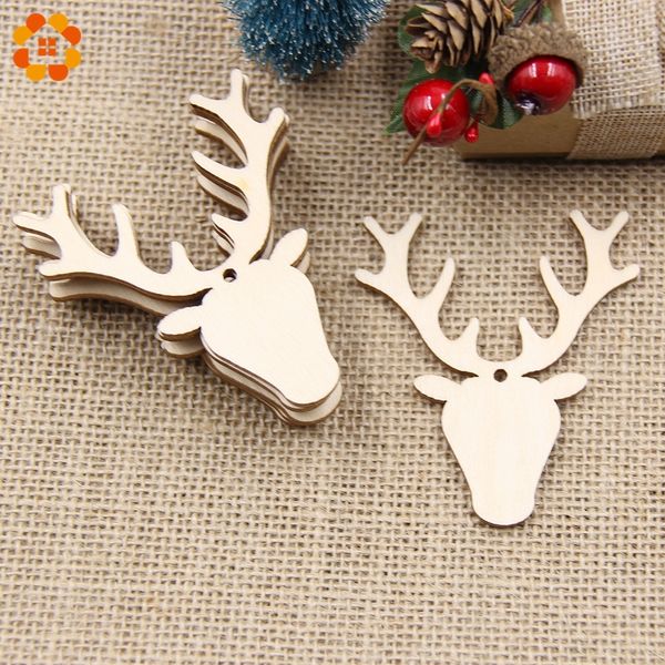 Christmas Snowflake Deer Wooden Pendants Ornaments Diy Ornaments