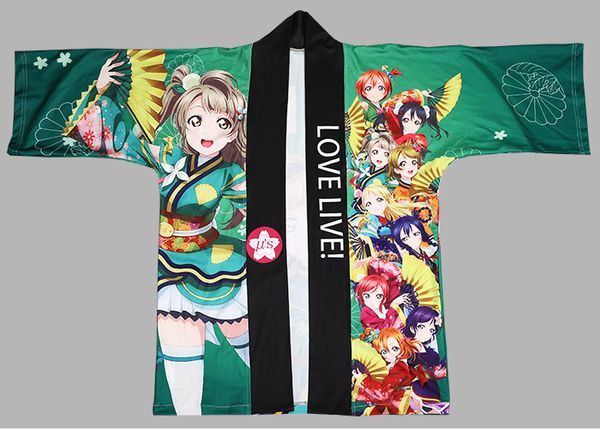 

japanese kimono traditional yukata cardigan haori love live school idol project coat cosplay shawl bathrobes 2, Red