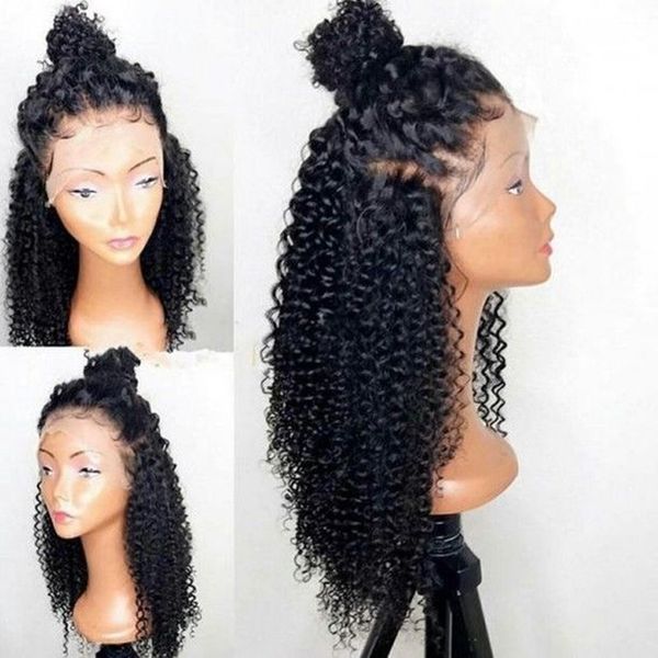 

Full lace wig virgin malay ian human hair with baby hair kinky curly lace front wig with 150 den ity