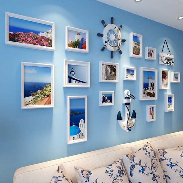 2019 Photo Frame Wood Wall Rectangle Set New Family Black Blue White Wedding Frames For Pictures Home Decoration From Cindy668