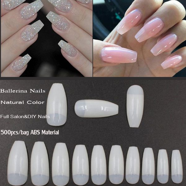 Coffin Nails Half Cover Acrylic False Nail Tips Coffin Ballerina Nails 10 Sizes For Salons Diy Fake Half Natural Fake Nails For Kids How To Remove