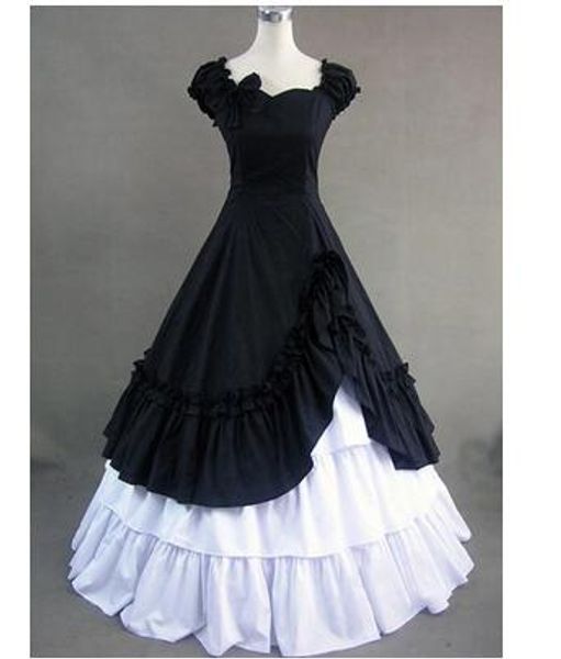 

can be custom 2015 retro black/sky blue sleeveless ruffles gothic victorian lolita dress, Black;red