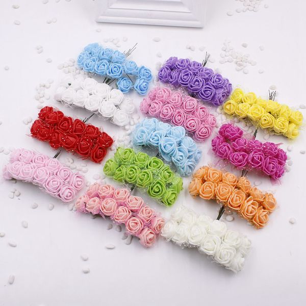 

mini rose flowers artificial foam rose heads diy wreath decorative handmade craft home wedding decor supplies