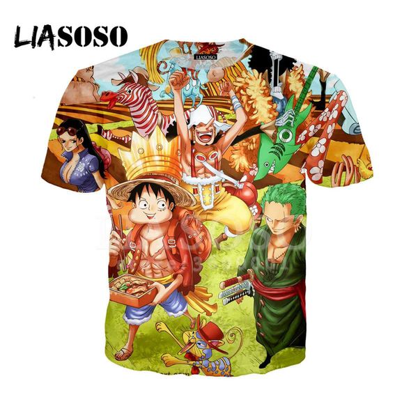 

liasoso 2018 3d print woman men anime one piece monkey d.luffy roronoa zoro tshirt t-shirt hip hop pullover short sleeve x0900, White;black