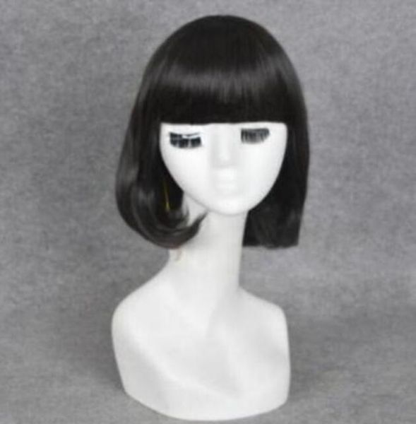 

l transylvania mavis cosplay wig short bob flunt bangs hair full wigs new, Black