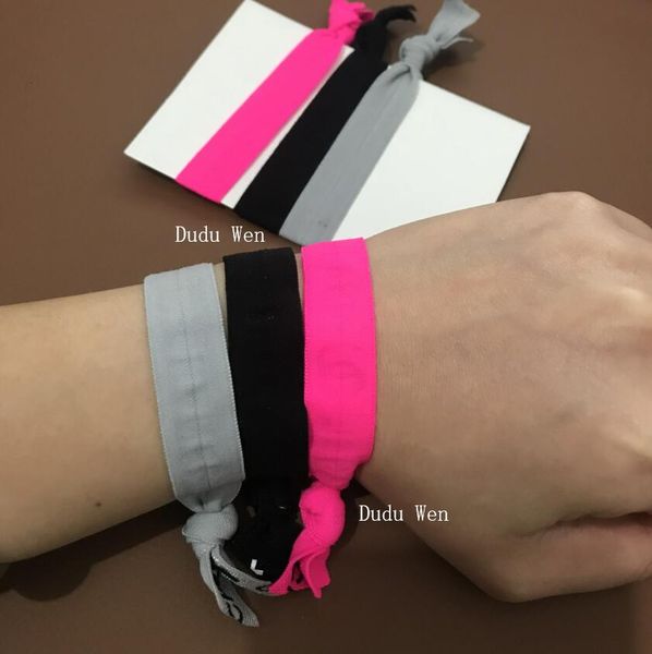 

6pcs/lot (2 packs) new shining color 2c fashion symbol elastic hair ties with knot luxury band hair rope bracelets accessories vip gift