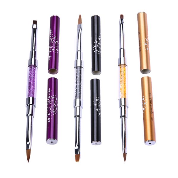 

double head nail art painting pen professional two ends 3d nail paint liner pen tips flower drawing brush manicure tool, Yellow