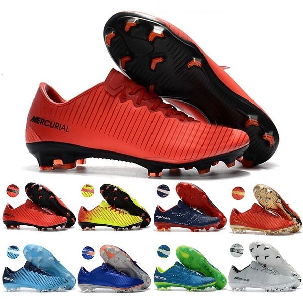 

2018 mens low ankle football boots cr7 mercurial xi fg indoor soccer shoes superfly v soccer cleats boots