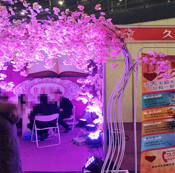 

2.6m height white artificial cherry blossom tree road lead simulation cherry flower with iron arch frame for wedding party props