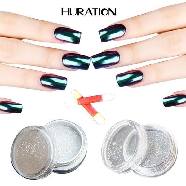 

hutation nail gel polish dust laser gold silver holographic chrome pigment nail glitters powder magic mirror powder art, Silver;gold