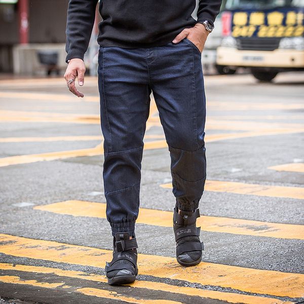 

fashion casual men's jeans spring and autumn new s-5xl large size cotton loose beam pants blue personality youth popular
