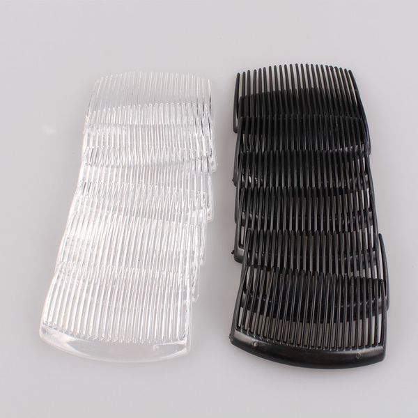 

2018 new 100pcs/lot black white 8.5*4.5cm hair combs plastic heat-resistant hair comb pins for wedding party diy accessories headwear, Silver