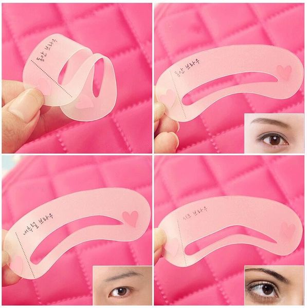 

new fashion reusable eyebrow stencil pencil for eyebrows enhancer drawing guide card brow template diy make up tools