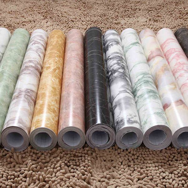 

thickened self - adhesive wallpaper waterproof marble pattern countercounter stickers old furniture renovation paste-29