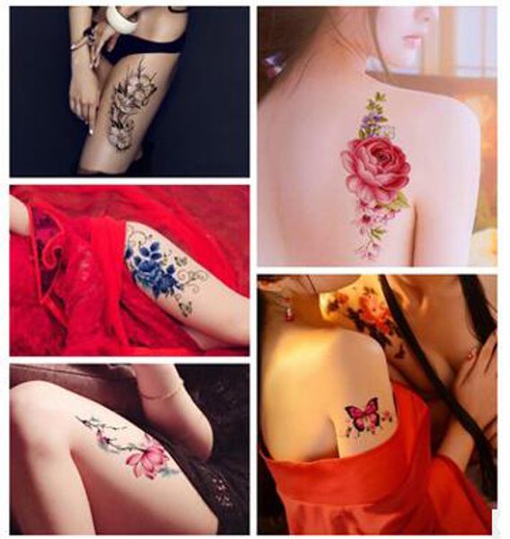 Acheter Fleur Oiseau Decal Faux Femmes Hommes Bricolage Henné Body Art Conception De Tatouage Hb556 Branche Darbre De Papillon Vivid Temporaire
