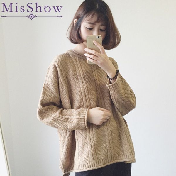 

new fashion korean autumn winter knitted sweaters women 2018 o neck oversized sweaters and pullovers loose soft warm jumpers, White;black