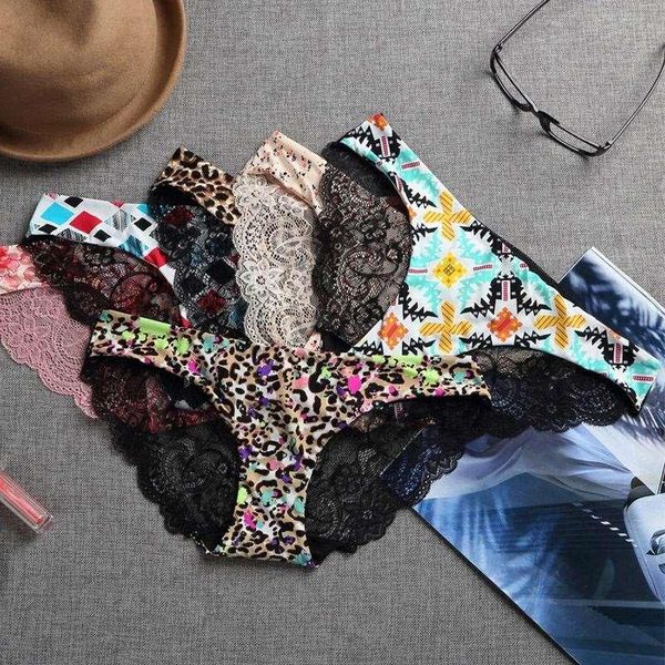 6 adet / grup Sıcak Satış Seksi kadın Pamuk Underwears Dantel Bayanlar Külot Dikişsiz Kız Külot Külot Knickers Kadın Intimates