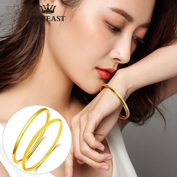 

24k pure gold bracelet real 999 solid gold bangle woman fine bracelets fashion trendy classic party jewelry sell new 2018, Golden;silver