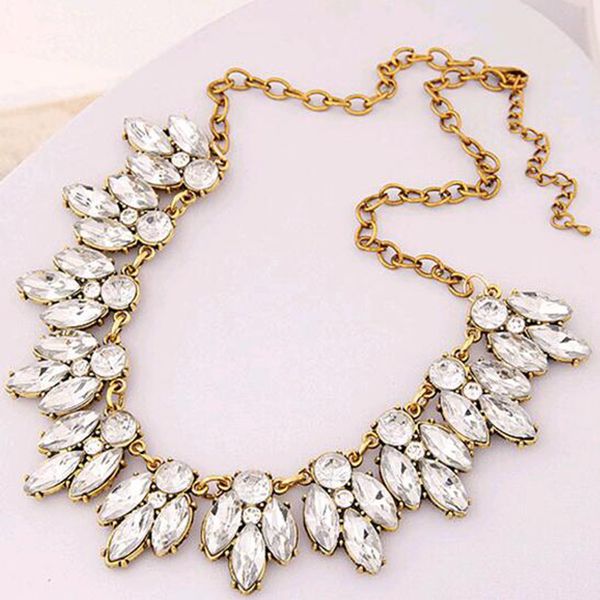 

tomtosh star jewelry sale 2016 new arrival vintage jewelry crystal flower chokers necklace necklaces & pendants woman gift, Silver