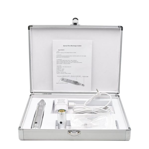 

rechargeable microneedle pen with disposable cartridges 5 speed electric micro needling skin care tools
