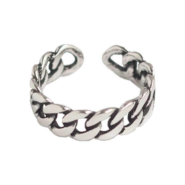 

vintage women rings chain pattern shape sterling silver open ring fashion jewelry charm band rings dc116, Golden;silver